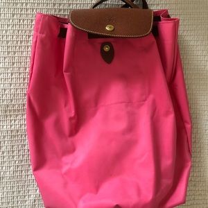 Longchamp pink backpack